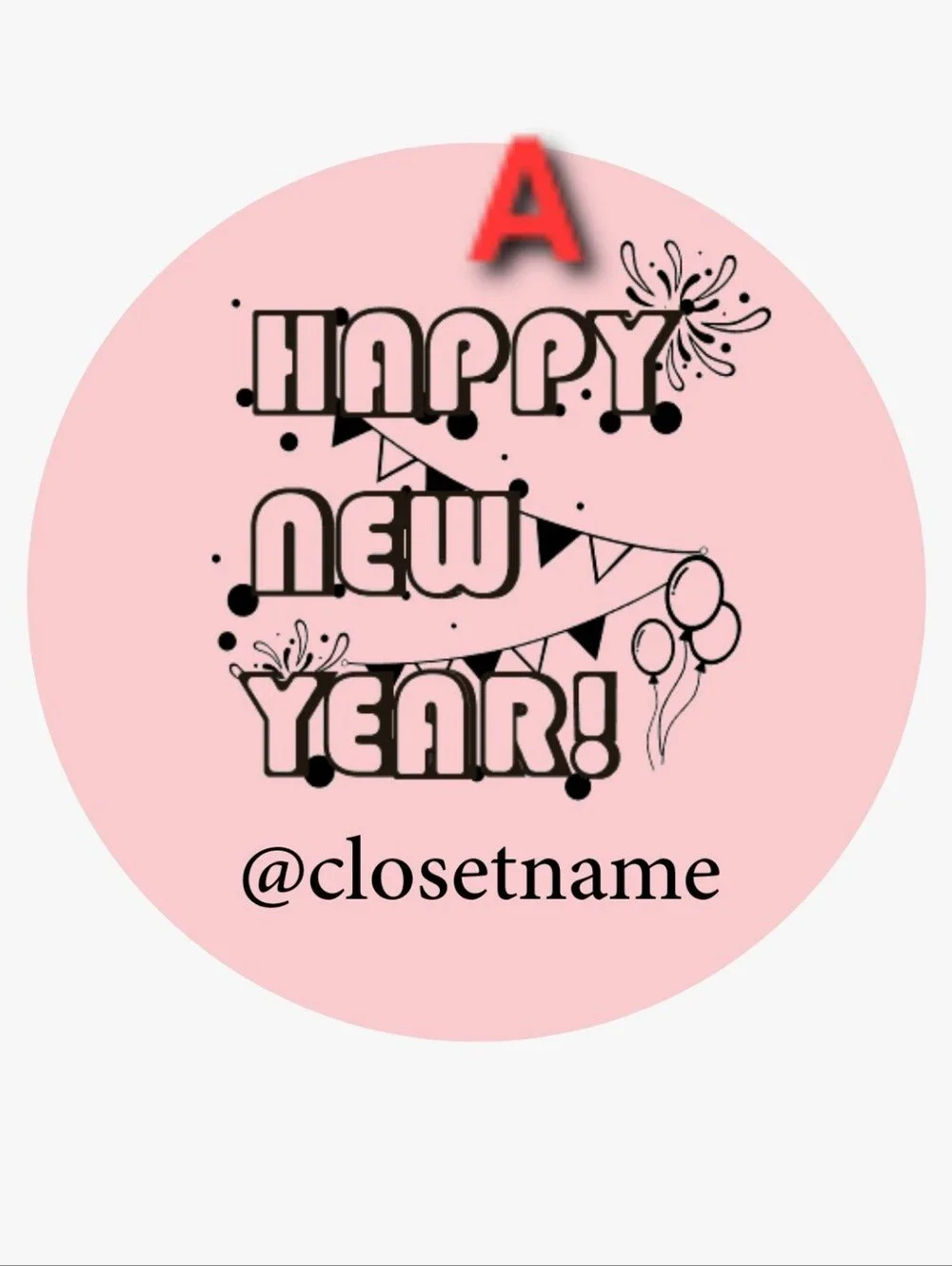 100ct ROLL, CUSTOM HAPPY NEW YEAR STICKERS